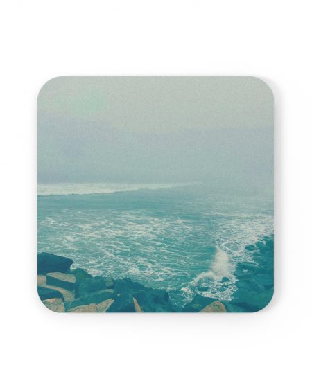 living // coasters (cork bottom) // foggy beach