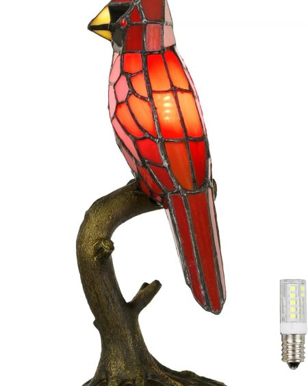 Stained Glass Cardinal Lamp