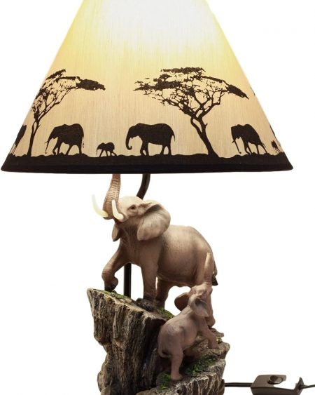 Ebros Gift Elephant Family Migration Table Lamp