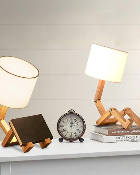 The (wood) Robot Table Lamp Set of 2