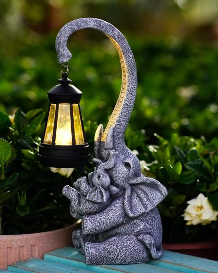 Elephant Outdoor Statue Resin Lamp