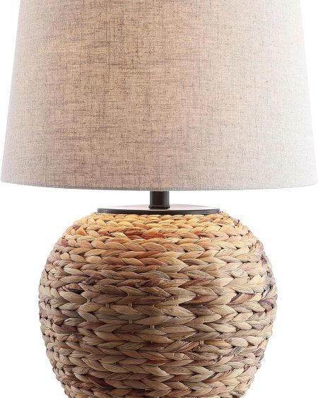 Alaro 24.5" Banana Leaf Basket LED Table Lamp Coastal Cottage